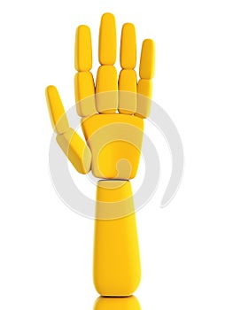 Isolated symbolic human hand