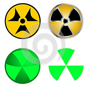 Isolated Symbols of Radiation Vector Illustration.