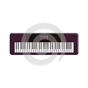 Isolated synthesizer keyboard.