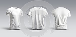 Isolated t-shirt with shadow Mockup. Template of jersey on grey .3d rendering