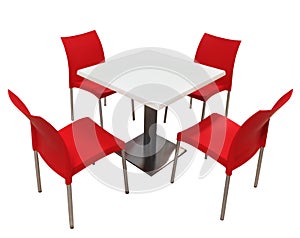 Isolated table and chairs