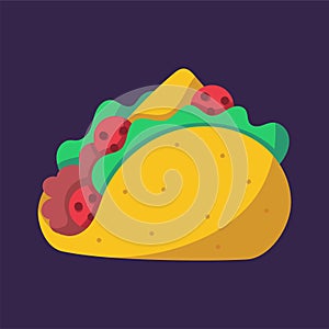 Isolated taco icon Mexican food