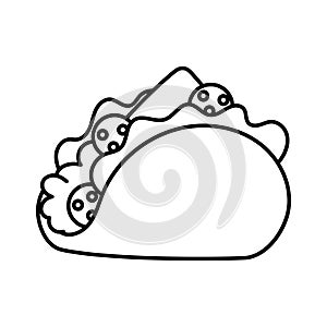 Isolated taco icon Mexican food