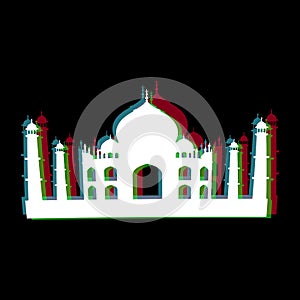 Isolated Taj Mahal silhouettte