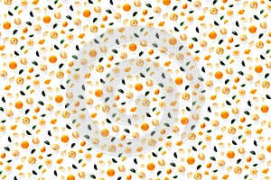 Isolated tangerine citrus collection background with leaves. Tangerines or mandarin orange fruits on white background. mandarine