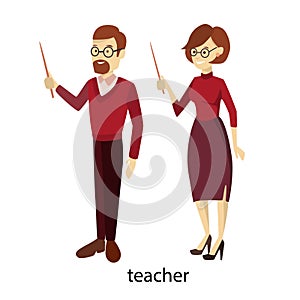 Isolated teachers couple.