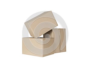 Isolated three carton box