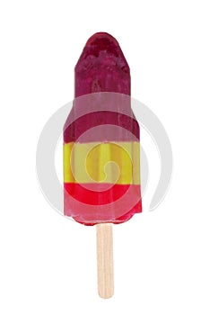Isolated three flavoured popsicle