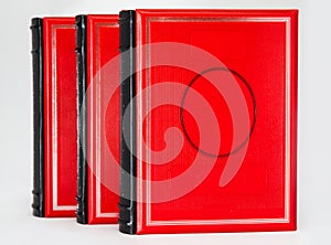 Isolated three volumes red books.