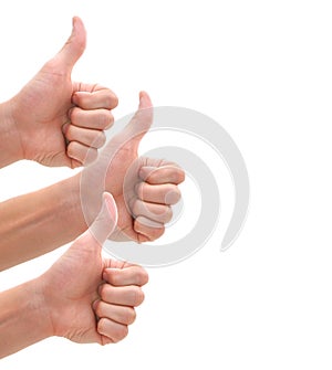 Isolated thumbs up photo