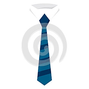 Isolated tie on a shirt collar