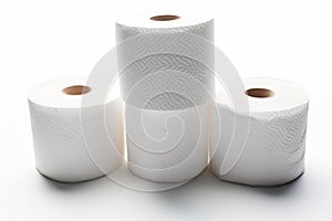 Isolated tissue rolls with clipping path and shadow