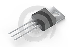 Isolated TO-220 MOSFET electronic package 3d illustration photo