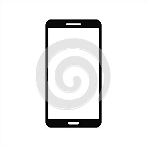 Isolated touchscreen 9:16 black smartphone on white background. Smartphone symbol Illustration. EPS10 compatible