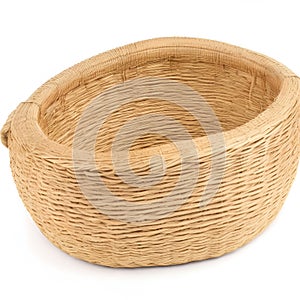 isolated traditional bamboo weaving basket with ears photo