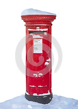 British post box in the snow