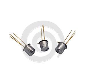 Isolated transistors on the white background for websites, banners, posters