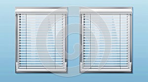 Isolated on transparent background, a plastic window with rolling shutters isolated on a white background. A realistic