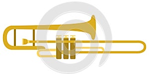 Isolated trombone icon. Musical instrument
