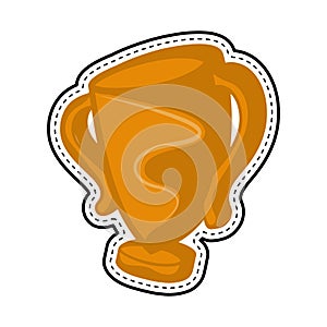 Isolated trophy dotted sticker