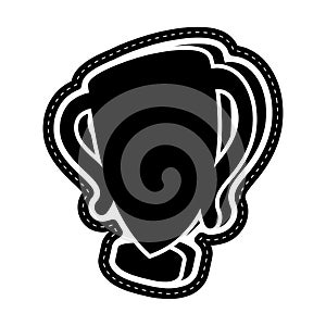 Isolated trophy icon dotted sticker