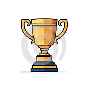 Isolated Trophy on White Background AI Generated