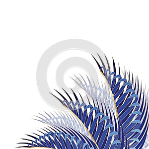 Isolated tropical blue leaves vector design