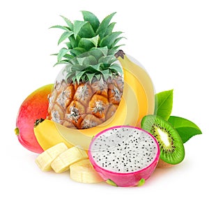 Isolated tropical fruits