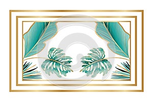 Isolated tropical green leaves vector design