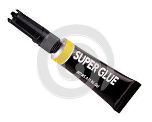 Isolated tube of super glue photo