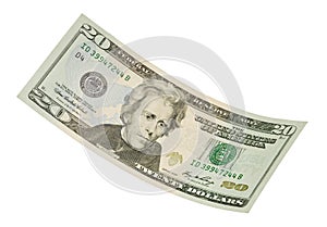 Isolated Twenty Dollar Bill