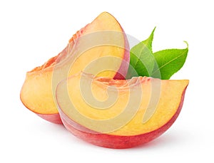 Isolated two peach pieces