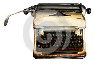 Isolated Typewriter, Antique Typewriter, Analog Equipment