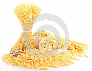 Isolated uncooked pasta