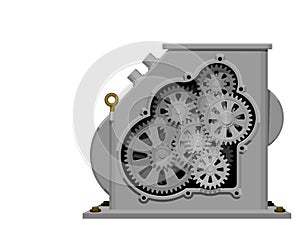 Isolated uncovered machine on transparent background