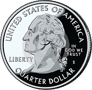 Isolated United States Quarter - vector illustrat photo