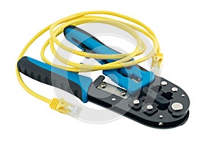 Isolated universal crimper with patch cord
