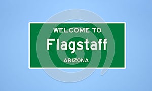 Flagstaff, Arizona city limit sign. Town sign from the USA.