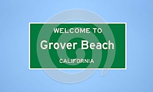 Grover Beach, California city limit sign. Town sign from the USA photo