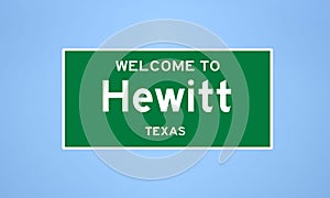 Hewitt, Texas city limit sign. Town sign from the USA. photo