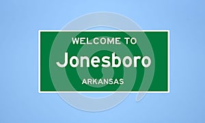 Jonesboro, Arkansas city limit sign. Town sign from the USA. photo