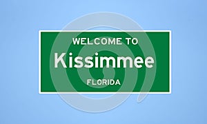 Kissimmee, Florida city limit sign. Town sign from the USA. photo