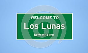 Los Lunas, New Mexico city limit sign. Town sign from the USA. photo