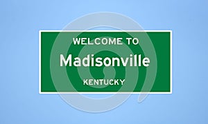 Madisonville, Kentucky city limit sign. Town sign from the USA photo