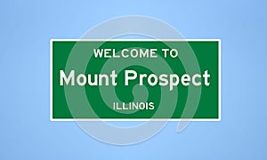 Mount Prospect, Illinois city limit sign. Town sign from the USA photo