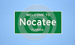 Nocatee, Florida city limit sign. Town sign from the USA. photo
