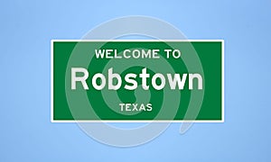 Robstown, Texas city limit sign. Town sign from the USA. photo