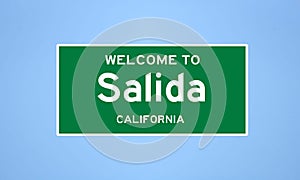 Salida, California city limit sign. Town sign from the USA. photo