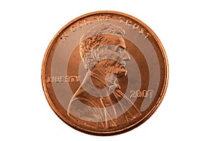 Isolated US penny