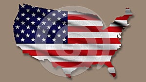 Isolated USA map flag texture background